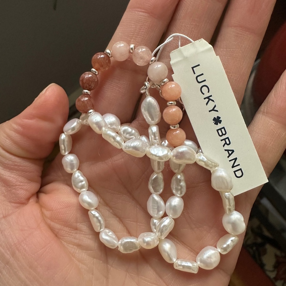 lucky brand pearl necklace nwt